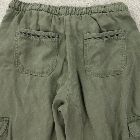 Knox Rose Cargo Joggers Womens Small Green Twill Elastic Waist Stretch Pockets - Picture 9 of 11